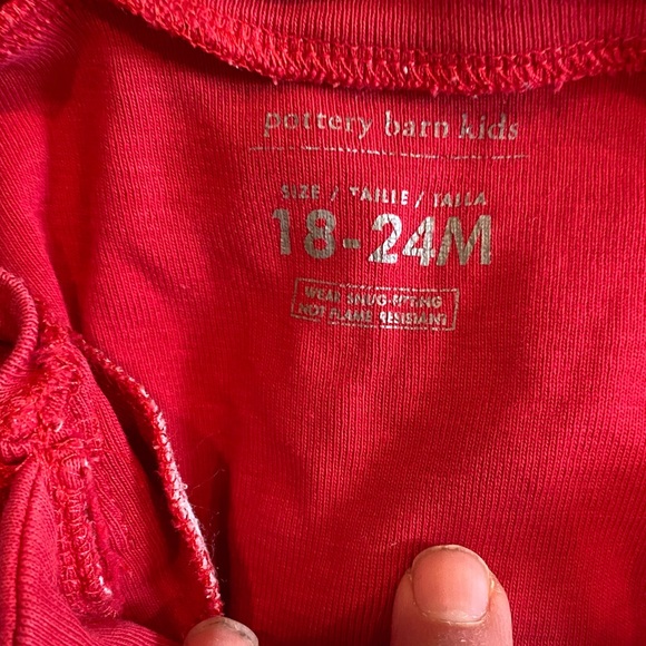 Pottery Barn Kids Festive Red Footie Pajamas - Picture 2 of 12